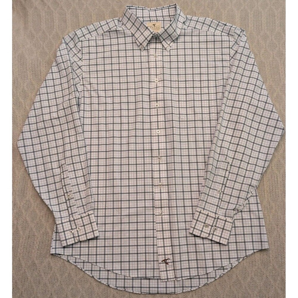 Genteal Performance Long Sleeve Button Down Shirt Large Plaid Stretch